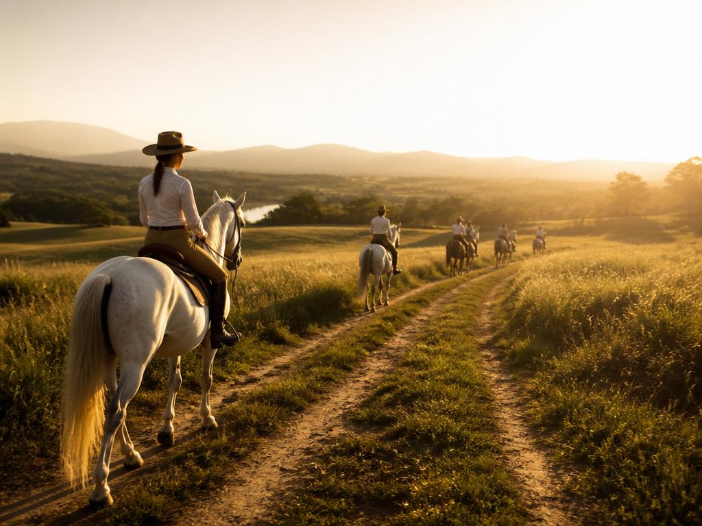 Passeio a cavalo por trilhas ao pôr do sol